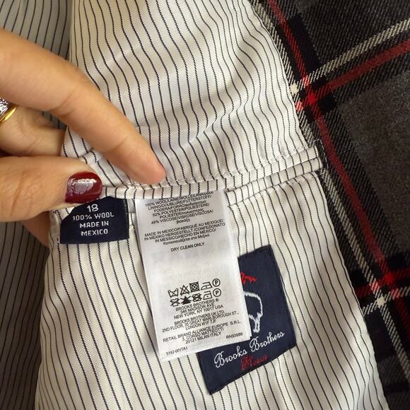 Brooks Brothers Two-Buttoned Plaid Wool Blazer Jacket Size Large Preppy Academia - Picture 7 of 9